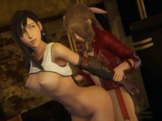 Futa Final Fantasy 7 Remake hentai - Aerith x Tifa (vidéo indie)
