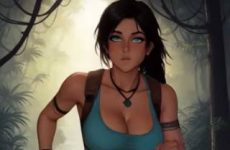 Lara Croft court dans la jungle par IA