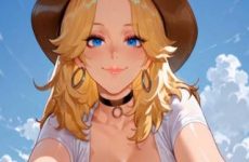 Suzanne Storm en cowgirl par intelligence artificielle