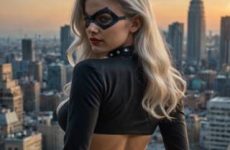 Black Cat sans culotte par intelligence artificielle