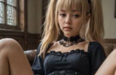 Un cameltoe sexy d'une fille gothique par IA