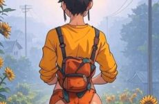 Jolie femme sexy marche dans une allée fleurie par IA