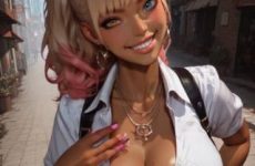 Fille sexy avec un large décolleté par IA