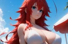 Rias Gremory en lingerie sexy par intelligence artificielle