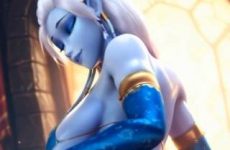 Draenei en bikini hyper sexy par IA