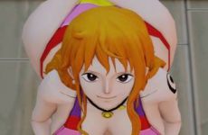 Nami en bikini remue ses fesses dans One Piece