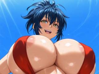 Superbe femme aux gros seins OPPAI XXL par IA