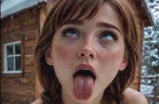 Ahegao face sexy généré par Intelligence Artificielle
