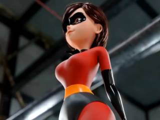 Elastigirl fait du stretching dans sa combi moulante