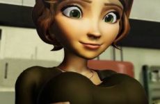 Cass Hamada joue avec ses gros seins en 3D