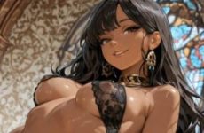 Jolie brune fait une danse orientale par IA