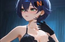 Jolie brunette danse en lingerie par IA