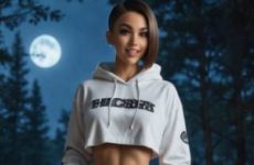 Balade en forêt de nuit en string par IA