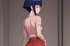 Hinata remue ses fesses en leggins dans Naruto par IA