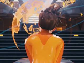 Tracer fait sa gym en combinaison dans Overwatch