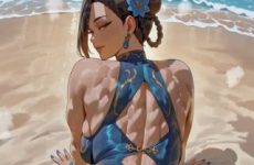 Chun-li à quatre pattes au bord de mer par IA