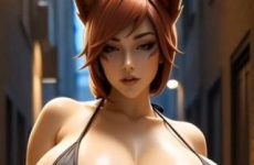 Xayah de League of Legends version ecchi par IA