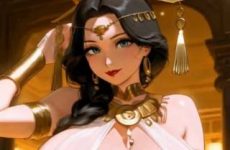 Une danseuse orientale en tenue sexy transparente