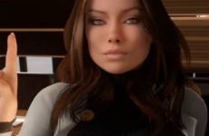 Superbe fille aux gros seins dans une animation 3D