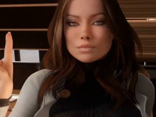 Superbe fille aux gros seins dans une animation 3D
