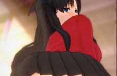 Tohsaka Rin remue son gros cul dans Fate/stay night