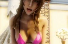 Aerith Gainsborough s'active dans sa chambre de FF7R