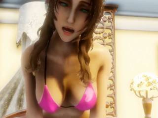 Aerith Gainsborough s'active dans sa chambre de FF7R
