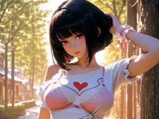 Cette jolie fille nous montre son string sous sa jupe