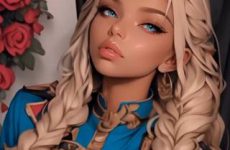 Blonde aux gros seins sexy par intelligence artificielle