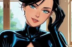 Cute girl avec un joli décolleté par intelligence artificielle