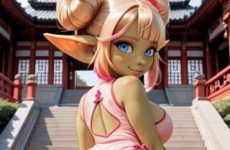 Jolie gobeline en robe sexy par intelligence artificielle