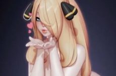 Cynthia de Pokemon montre son gros cul