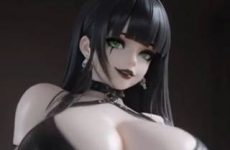 Jolie fille gotique en lingerie par intelligence artificielle