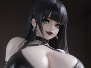 Jolie fille gotique en lingerie par intelligence artificielle