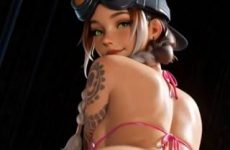 Jolie fille sexy en string qui twerk par IA