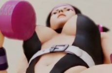Juri Han fait sa gymnastique dans Street Fighter hentai