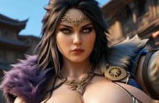 Freya de God of War avec des gros seins par IA