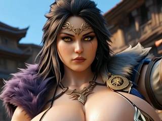 Freya de God of War avec des gros seins par IA