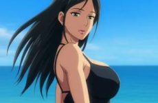 Femme en maillot sexy à la plage par IA