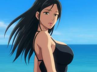 Femme en maillot sexy à la plage par IA