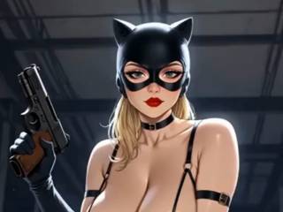 Cat Woman version ecchi sexy avec les seins nus