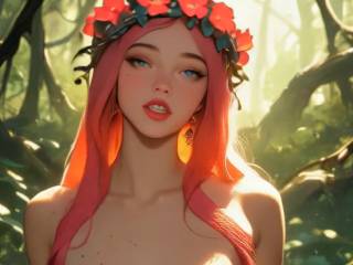 Jolie nymphe danse de façon réaliste par IA