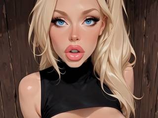 Bimbo blonde avec des gros seins veut vous charmer