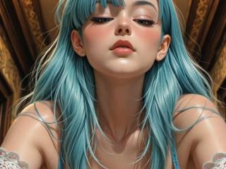 Une fille sexy aux gros seins par intelligence artificielle