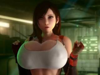 Tifa remue ses gros seins dans Final Fantasy 7