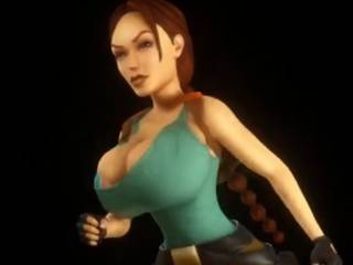 Lara Croft très sexy avec des gros seins en 3D