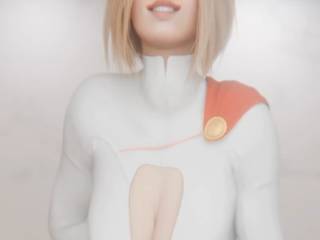 Power Girl (Karen Starr) avec son décolleté sexy