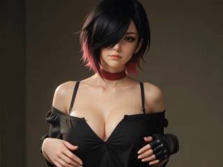 Cette fille badass montre ses seins par IA