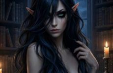 Elfe brune ultra sexy totalement nue par IA