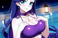 Jolie nana aux gros seins à la piscine par IA